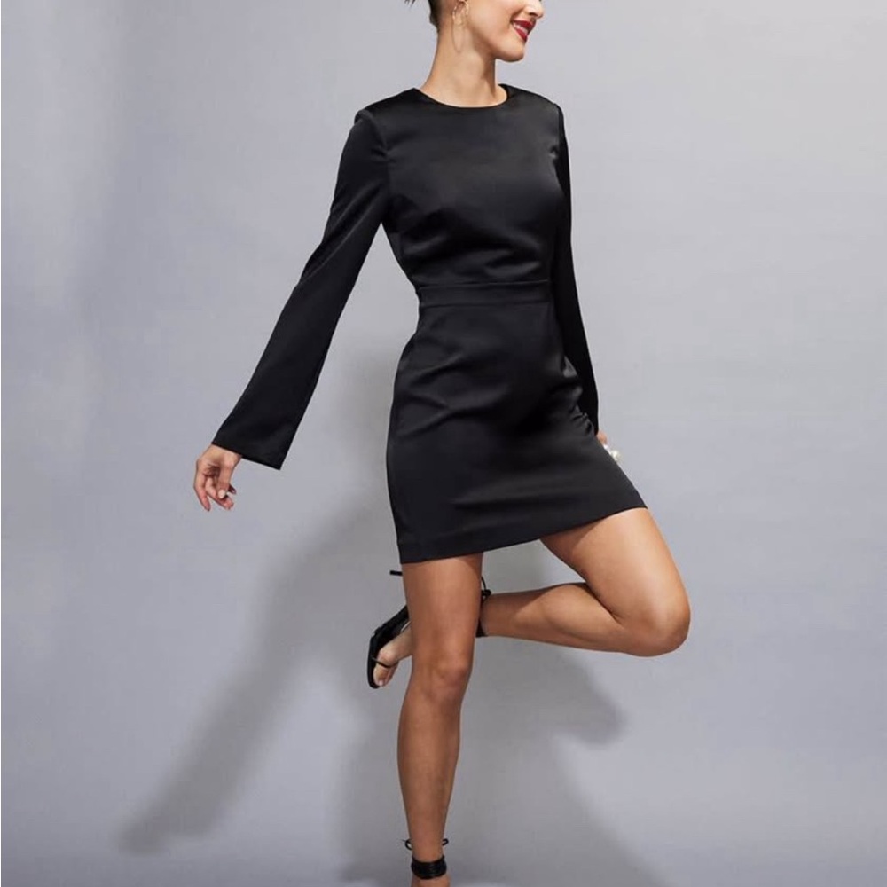 RW&CO. Chic Black Long Sleeve Dress